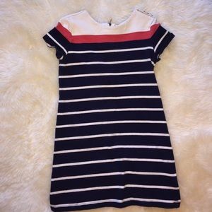 STRIPPED DRESS WITH GOLDEN BUTTONS